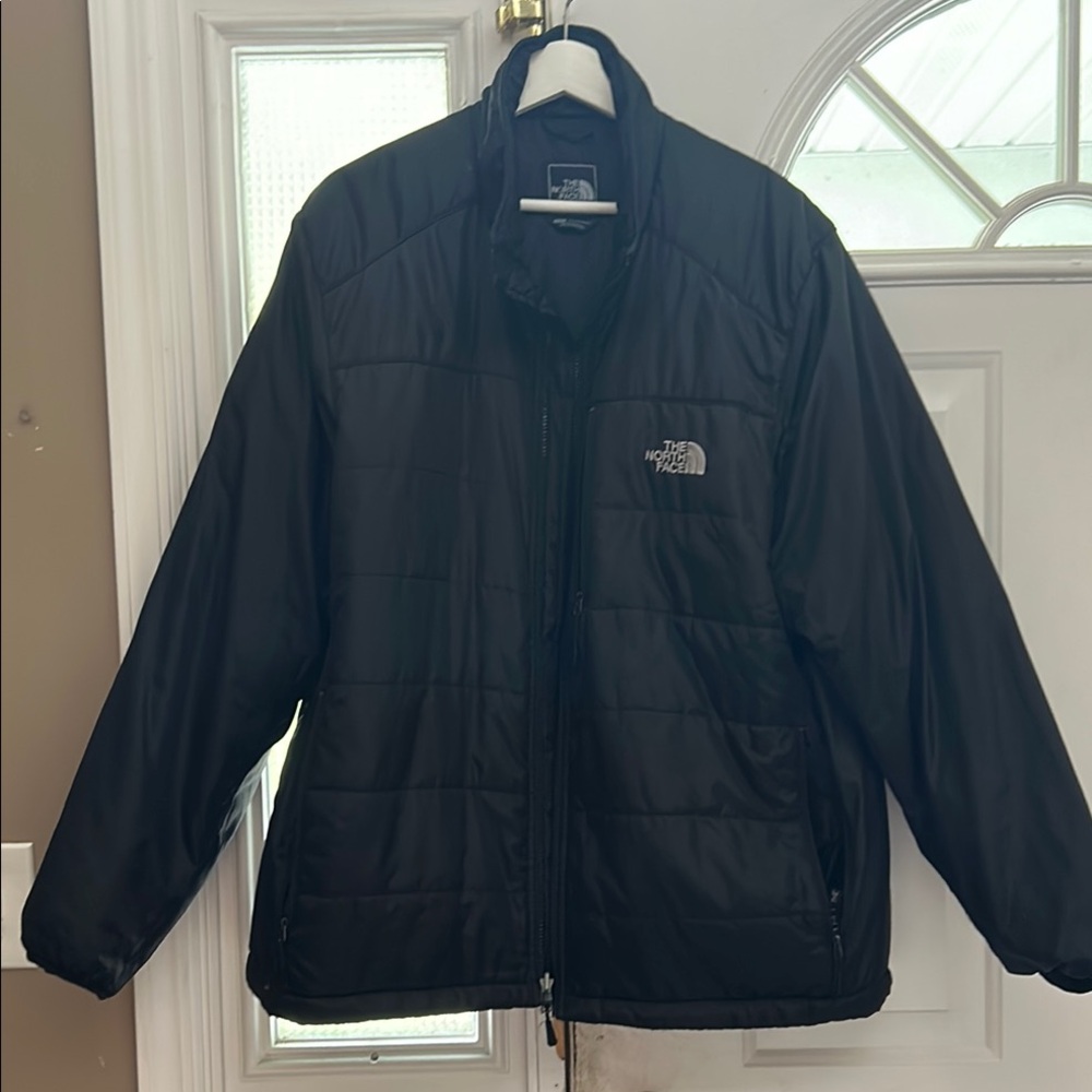 The North Face Black Quilted Puffer Jacket with Stand-Up Collar